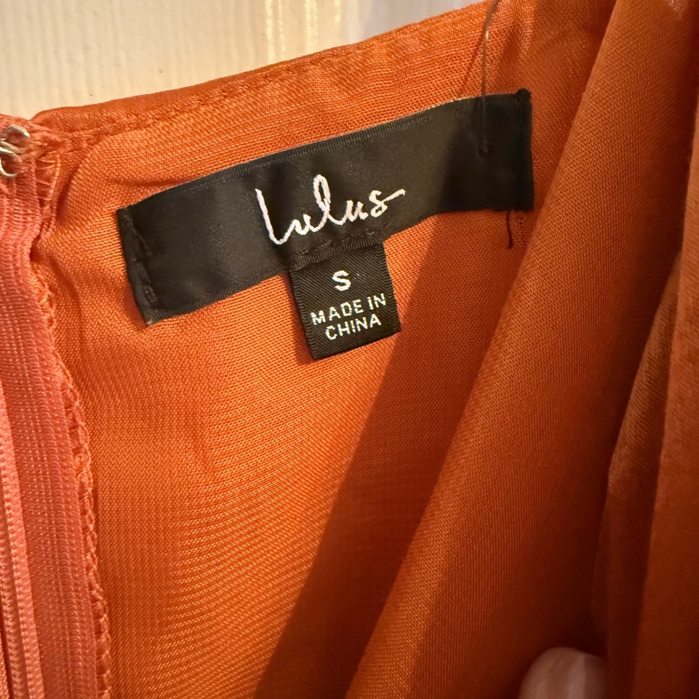 Lulu's Constantine Rust Orange Maxi Dress - Picture 6 of 7